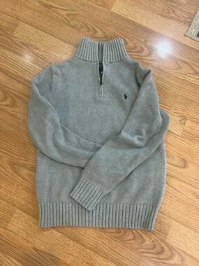 Polo by Ralph Lauren youth Light Gray Half-Zip Sweater